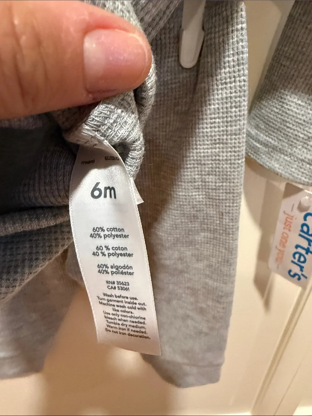 Carter's Navy Gray Cream Sherpa Zip Vest with  Long Sleeve onesie with pants 6m